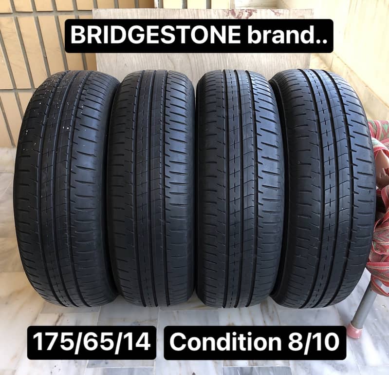 4tyres set 175/65 R14 (BRIDGESTONE)(condition 8/10) 0