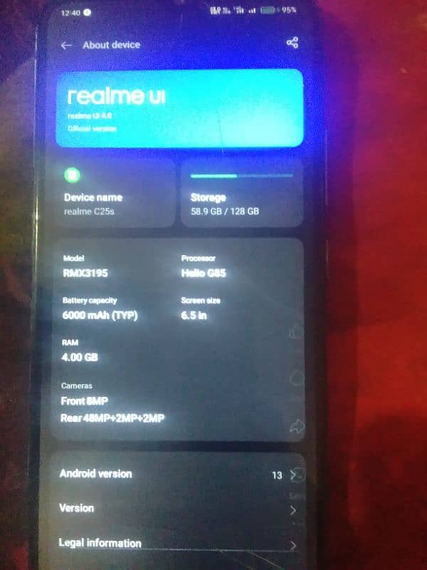 realme mobile c 25.4. 128 3