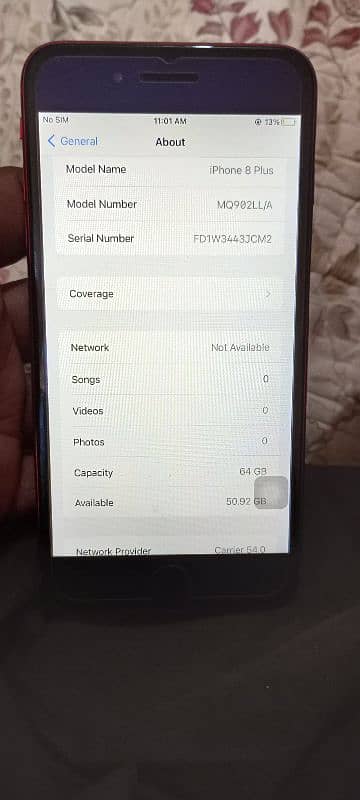 I phone 8 plus 64 gb jv all ok 10 10 condition 5