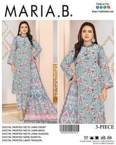 Stylish 3 pce Lawn suit with Dupatta