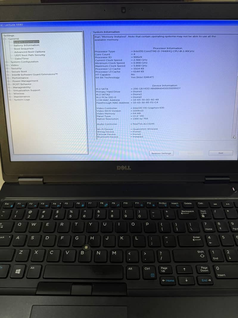 DELL Latitude E5580 i5 7th 3