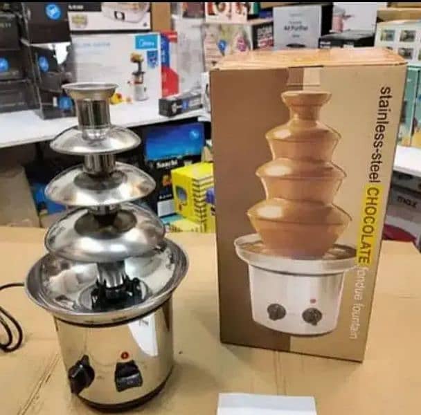 4 layers Electric Chocolate Fountain Chocolate Fondue Melt Machine 1