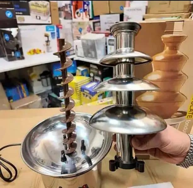 4 layers Electric Chocolate Fountain Chocolate Fondue Melt Machine 2