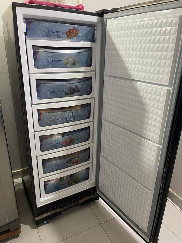 1035WB Glass Door Inverter Emerald Green Vertical Freezer 1