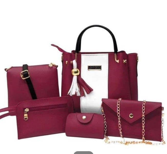 material : pu leather 5pcs bag 1