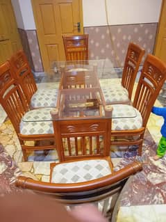 Dining Set Pure wooden 6 Chairs