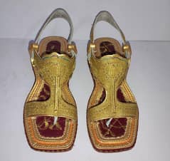 Fancy Tilla Work Leather Kohati Chappal free home delivery