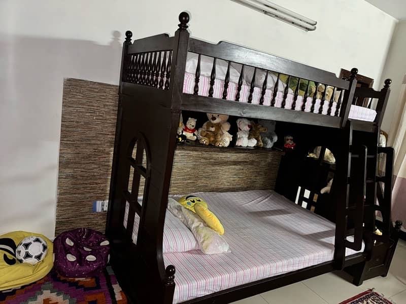 bunk bed along with 2 new Matress for sale 2