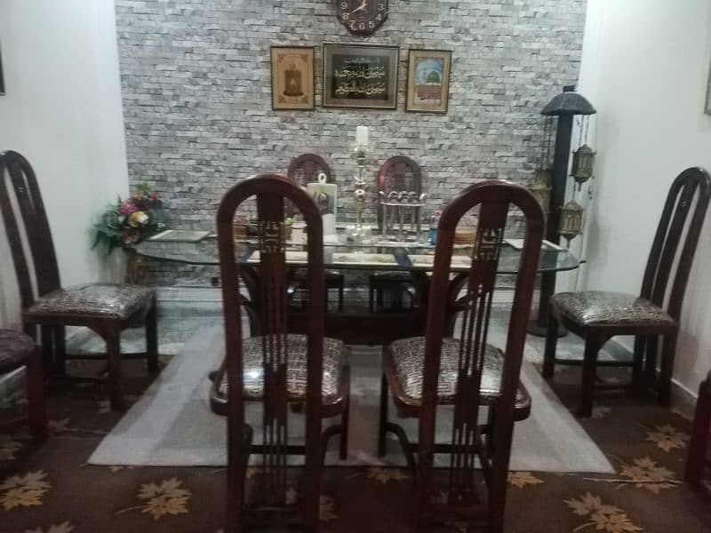 Dining table 6 Seater / chairs  pure sheesham 12mm glass top 3