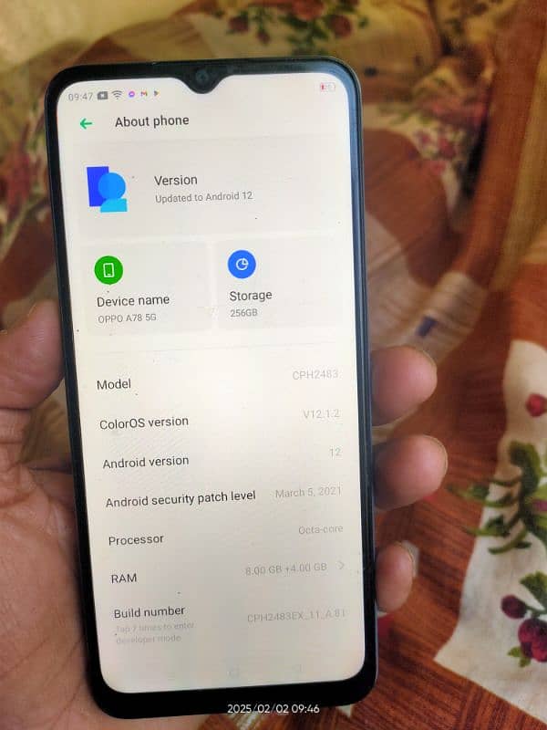 oppo A78 5G 8/256 gb face lock 1