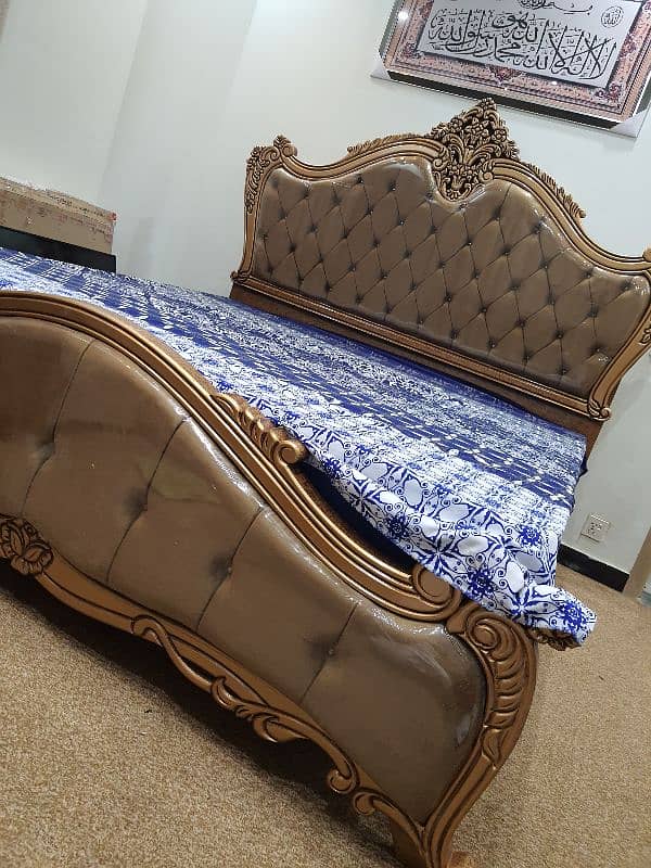 carving bed set new Not used King size Without mattris cinyoti style 1