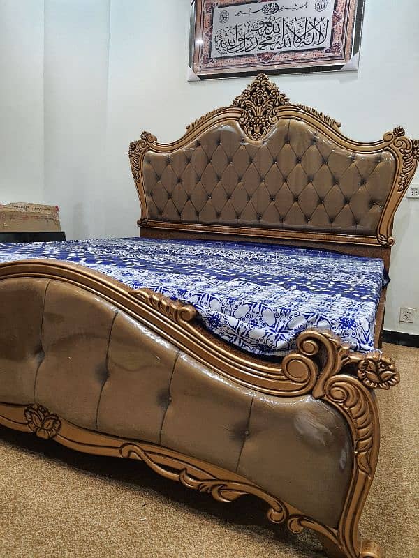 carving bed set new Not used King size Without mattris cinyoti style 2