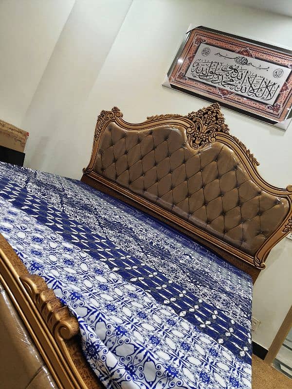 carving bed set new Not used King size Without mattris cinyoti style 3