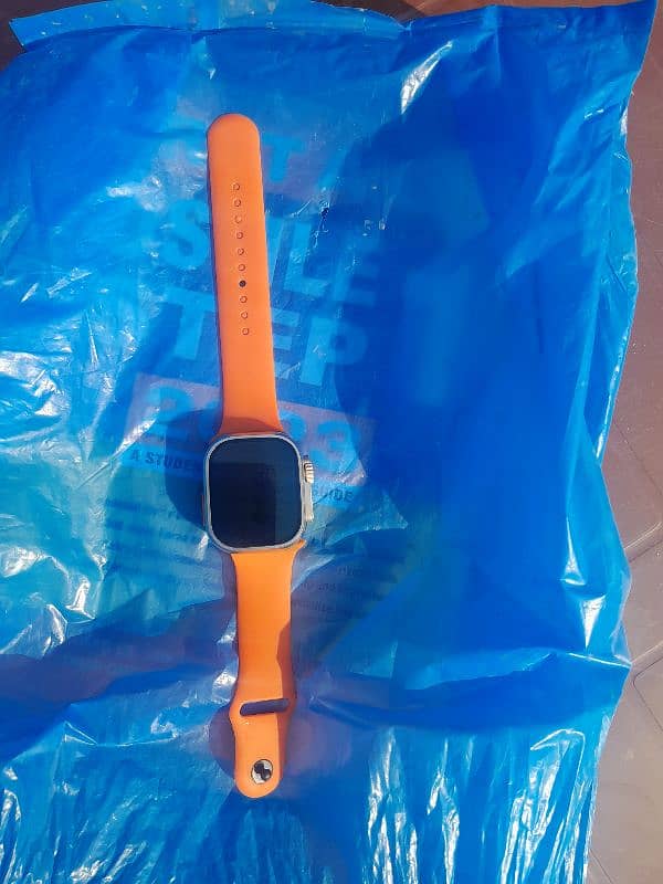 7 strap watch water proof with orange belt 2