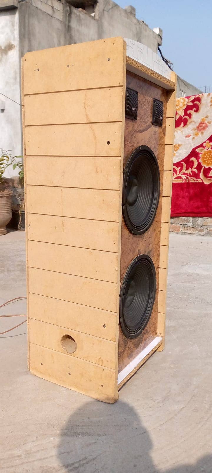 2 - 10 inch bass speakers with 2 tweeter installed in one Wooden Box 1