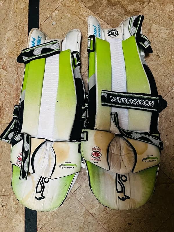 original kookaburra cricket pads and original gray nicolls keeping pad 1