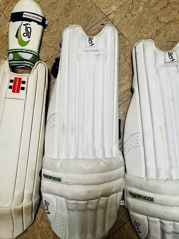 original kookaburra cricket pads and original gray nicolls keeping pad 4