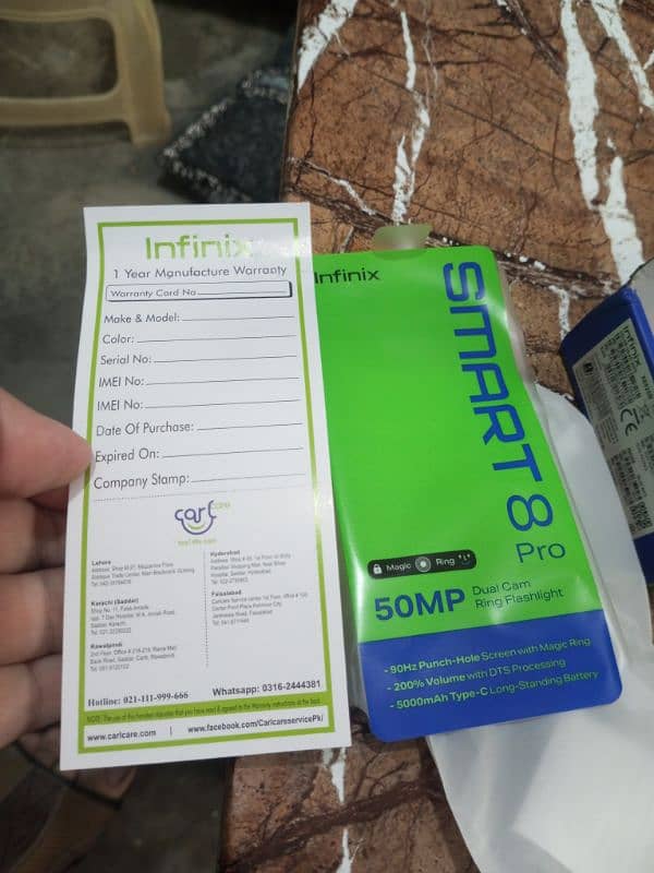 infinix smart 8 pro 4+4rem 8gb rom 6