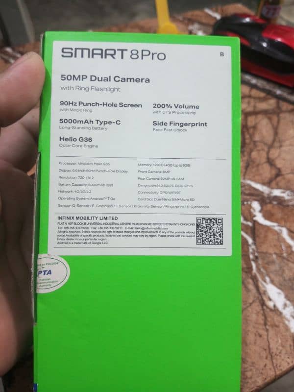 infinix smart 8 pro 4+4rem 8gb rom 9