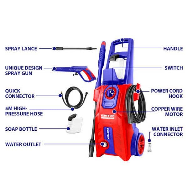 Industrial High Pressure Car Washer - 150 Bar Copper Motor 13