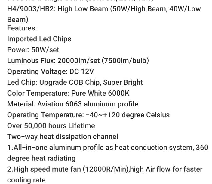 X STORM LED H4/9003 High/Low led white. 4