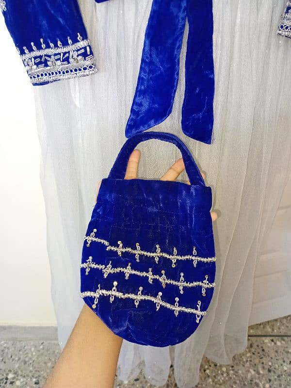 royal blue maxi with dabki naqshi embroidery 9