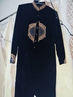 sherwani with shawl and khusay 10 by 10 condition