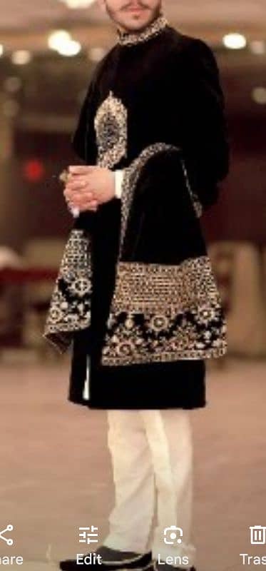 sherwani with shawl and khusay 10 by 10 condition 3