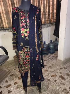 Blue Embroidery shalwar Kameez