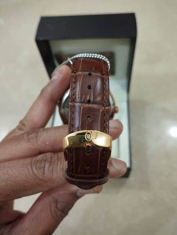 Proud brown leather strap watch for men 9