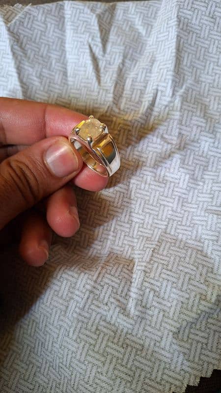 pure silver yellow sapphire ring 1