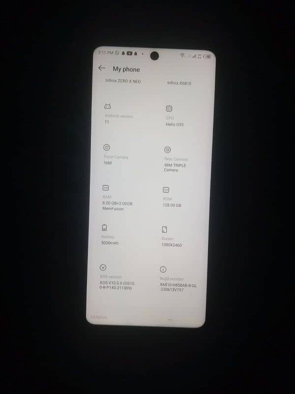 infinix zero x neo 8+5/128gb with box exchange possible 8