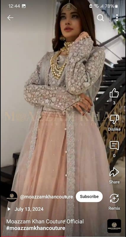 WEDDING/PARTY WEAR DRESS of brand: MOAZZAM KHAN 1