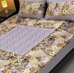 3 PC cotton sotton patch work double bedsheet