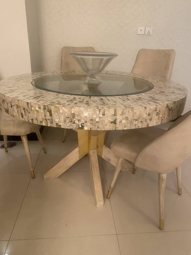 Mother of Pearl Dining table from Kalamkaar 1