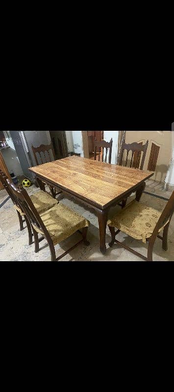 6 chairs with large size Dining Table 0