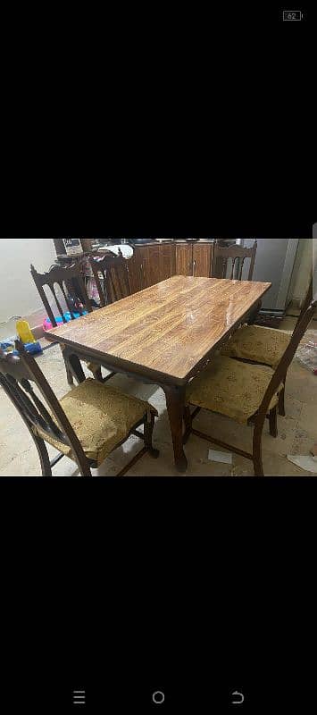 6 chairs with large size Dining Table 1