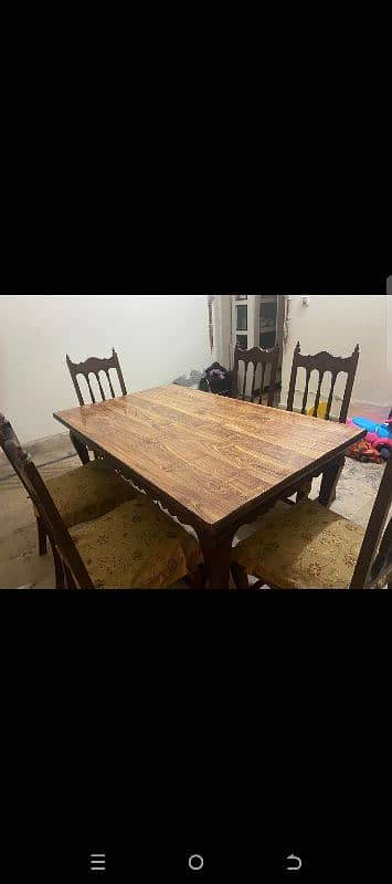 6 chairs with large size Dining Table 4