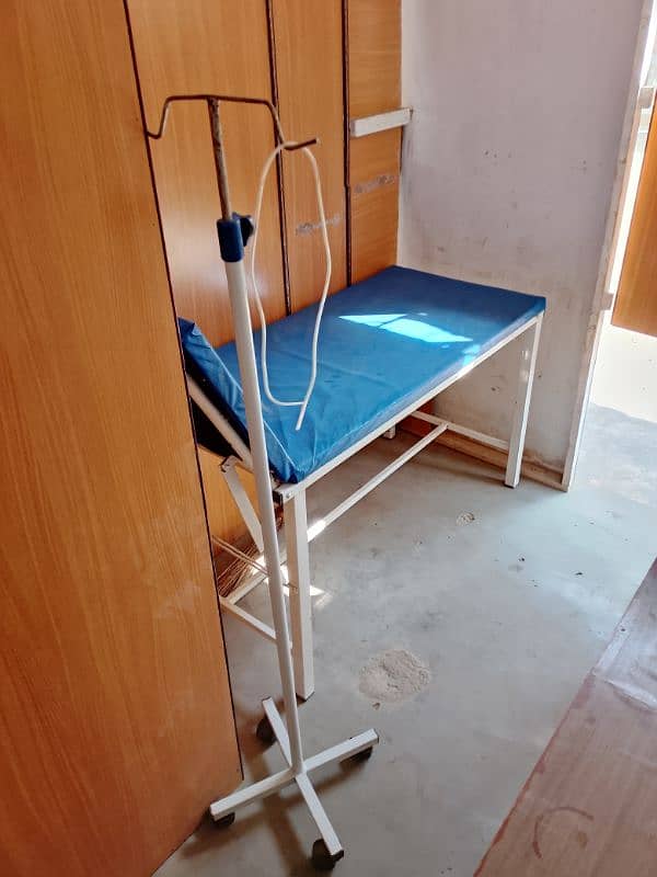 clinic bed and drip stand 2