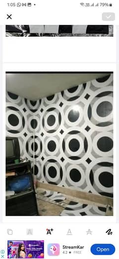 wallpaper, wall sheet,Artificial grass hanging johla.