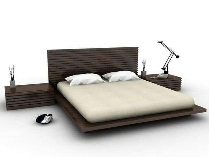 wooden bed with side tables call 0312'4049200 1