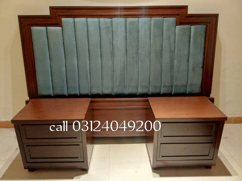 wooden bed with two side tables call 03124049200 0