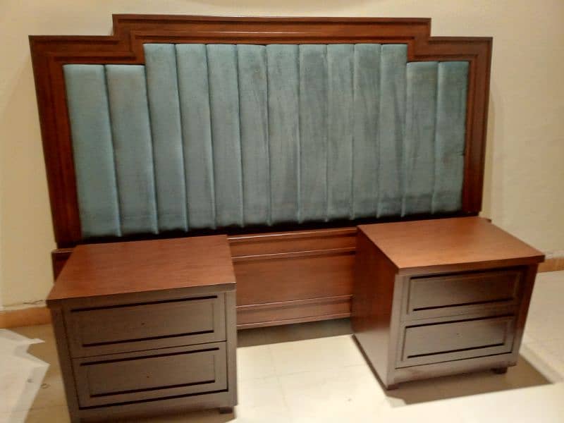 wooden bed with two side tables call 03124049200 2