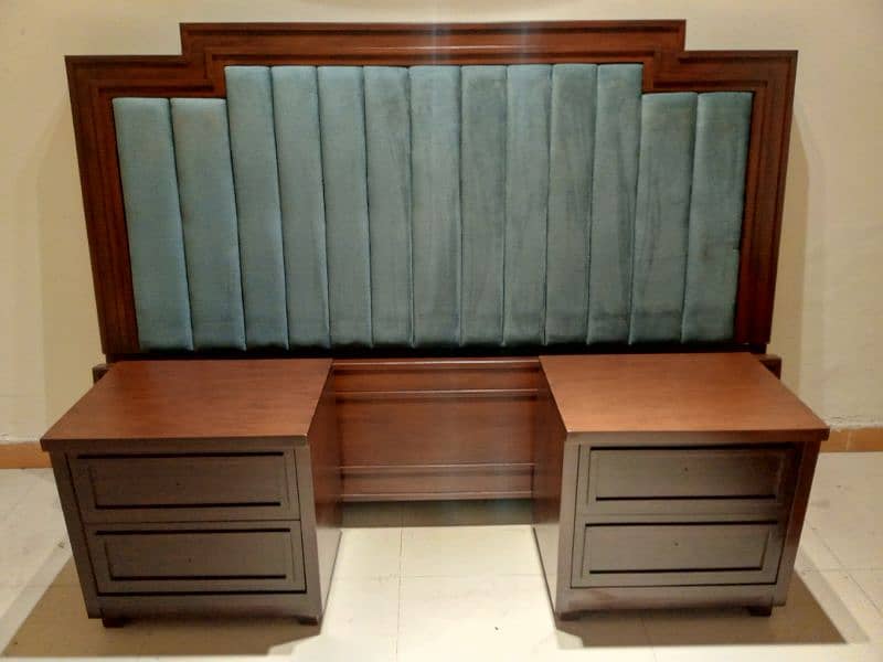 wooden bed with two side tables call 03124049200 3