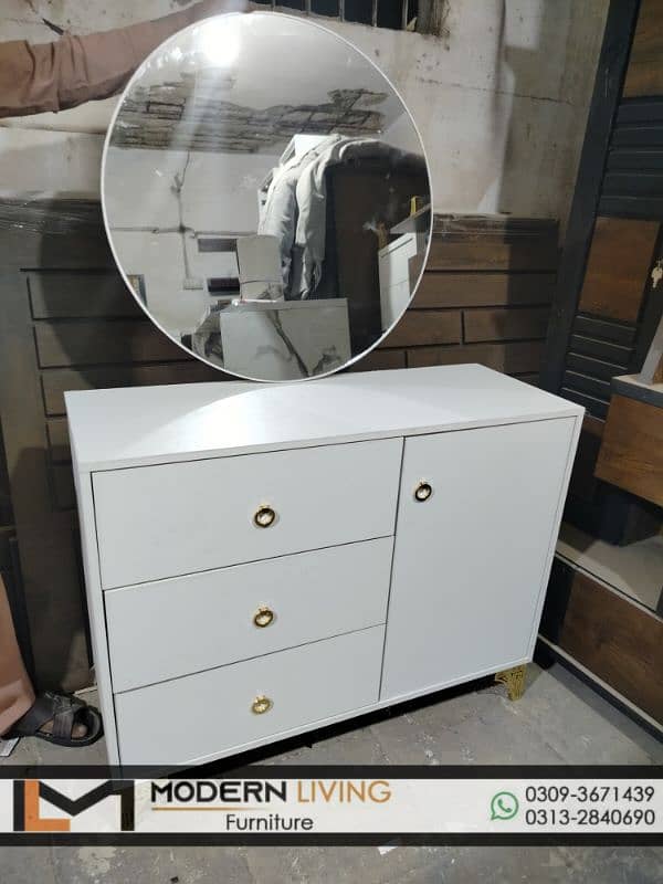 Dressing Table 6 drawers round mirror Best quality 3