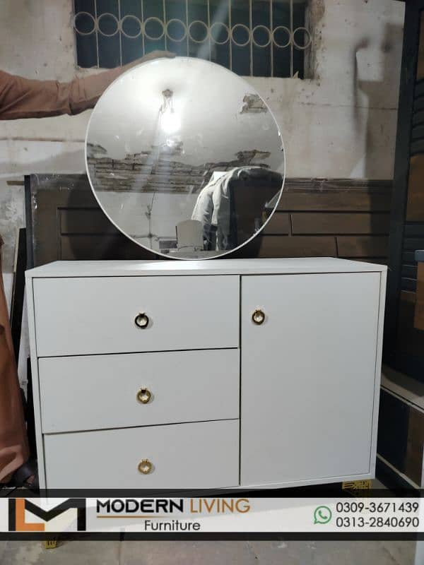 Dressing Table 6 drawers round mirror Best quality 4