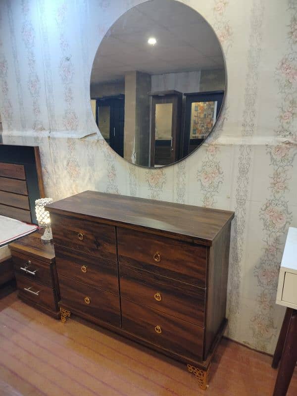 Dressing Table 6 drawers round mirror Best quality 13