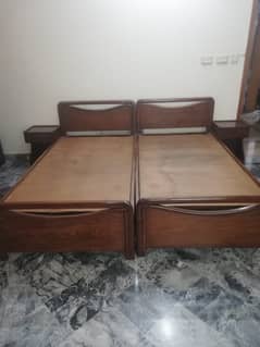 Bed with Side tables and Mattresses For Sale