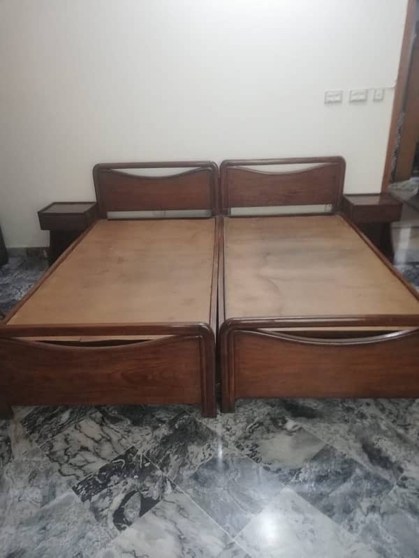 Bed with Side tables and Mattresses For Sale 0