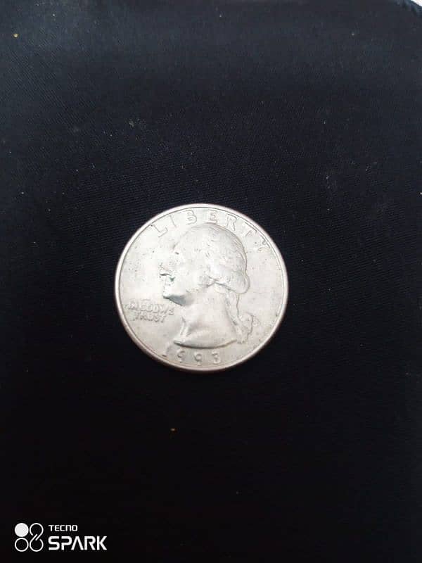 Rare American Quarter dollar Coin From 1993 1